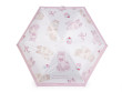 Dětský skládací mini deštník kočka s rukojetí tlapka - pudrová