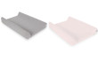 Potah na přebalovací podložku (50x70-80cm) 2 ks - Light grey melange+Pink