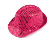 Karnevalový klobouk s flitry - pink