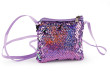 Dívčí kabelka / pouzdro na krk s flitry 11x10 cm - Fialová