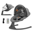 Lehátko houpací s melodií 2 v 1 Lumi, do 9 kg, Premium Kinderkraft - Dark grey