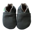 Kožené capáčky Barefoot Vel. XL (18-24 měs.) Hopi Hop - Tm. šedé