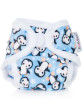 Novorozenecké extra jemné svrchní kalhotky suchý zip Bobánek - Tučňáci