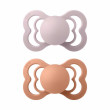 Bibs symetrické dudlíky silikon 2 ks Supreme 6-36 měsíců  - Pink-plum-peach 