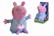 Peppa Pig 2v1 plyšový usínáček, hrající + světlo 25 cm - Modrý