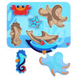 Lucy & Leo Dřevěné vkládací puzzle - Mořští živočichové