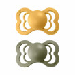 Bibs symetrické dudlíky silikon 2 ks Supreme 6-36 měsíců  - Honey-bee-olive 