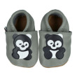 Kožené capáčky barefoot 18-24 m Afelo - PANDA na šedé