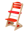 Dětská rostoucí židle Jitro Plus PŘÍRODNÍ VÍCEBAREVNÁ - Červená + červený pods.