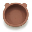 Silikonová miska s přísavkou Medvídek 12 cm  - Hnědá