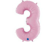 Fóliový balónek pastel růžová 66 cm číslice - 3