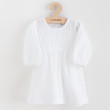 Kojenecké mušelínové šaty s dlouhým rukávem New Baby Elizabeth bílá  - Vel. 86