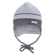 Čepice pletená zavazovací LA Outlast ® - Sv.šedá pruh - Vel. 1 (36-38 cm)