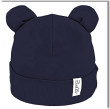 Kojenecká chlapecká čepice s oušky Tmavě modrá - Vel. 00