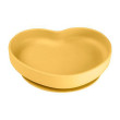 Silikonový talíř s přísavkou Srdce  - Žlutý
