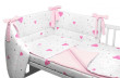 Mantinel s povlečením 3dílná bavlněná sada I love Girl růžová Baby Nellys - 120 x 90 cm