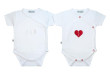 Bavlněné zavinovací body krátký rukáv Srdce Baby Service - Bílé srdce Vel. 62