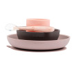Set jídelní silikonový bez BPA 4 ks - Růžovo-fialový