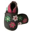 Kožené capáčky Barefoot Vel. L (12-18 měs.) Hopi Hop - Kopretiny na hnědé
