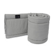 Luxusní mantinel mušelín do postýlky 180 cm Esito - Dove grey - šedá