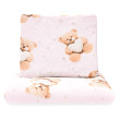 Oboustranný Set z Velvet do kočárku New Baby - Love Teddy Bear pink