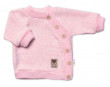 Dětský pletený svetřík s knoflíčky, zap. bokem, Hand Made Baby Nellys růžový - Vel. 80 - 86