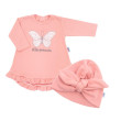 Kojenecké šatičky s čepičkou-turban New Baby Little Princess růžové - Vel. 80