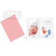 Oznámení o narození miminka - pro otisky ručiček i nožiček a fotografii miminka - Růžové s obálkou