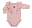 Rostoucí body Nature s dlouhým rukávem a volánky starorůžové Baby Nellys - Vel. 50/56