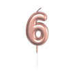 Svíčka dortová rose gold 5 cm - číslo 6