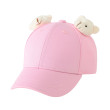 Letní kšiltovka bavlněná jednobarevná s medvídkem 48 -50 cm Besnazzy - Růžová