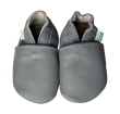 Kožené capáčky Barefoot Vel. XXL (2-3 roky) Hopi Hop - Tmavě šedé