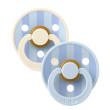 Bibs Studio Colour Block dudlíky kaučuk 2 ks 0 - 6 měsíců - Baby blue/dusty blue
