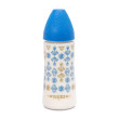 Kojenecká láhev silikonová kulatá savička Premium Couture Suavinex 360 ml - Tmavě modrá