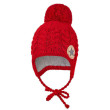 Čepice pletená zavazovací copánky LA Outlast ® Červená - Vel. 4 (45 - 48 cm)