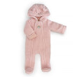Zimní dívčí kojenecká kombinéza, kapuce s ušima Pidilidi Pink  - Vel. 68/74