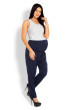Těhotenské kalhoty s pružným, vysokým pásem Granát  - Vel. S/M
