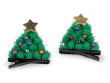 Párty sponky do vlasů vánoční stromeček - Zelené
