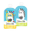 Kapsička na dětskou stravu pro opakované použití Zebra&Me 2 ks - Zebra + potápěč