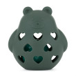 Hračka silikonová s chrastítkem PETITE&MARS Bear Basil  - Misty green