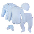 Novorozenecká sada BIO Outlast® UV 50+ Sv. modrá hvězdičky/sv. modrá - Vel. 62