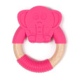 Bo Jungle kousátko B-Teether Animal wood pink - Elephant