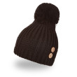 Čepice pletená bambule knoflíky Outlast ® Černá - Vel. 6 (54 - 57 cm)