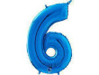 Fóliový balónek modrá 66 cm číslice - 6