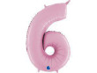 Fóliový balónek pastel růžová 66 cm číslice - 6
