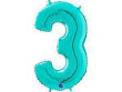 Fóliový balónek modrá Tiffany 66 cm číslice - 3