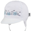 Kojenecká kšiltovka vázací bílo-modrá pejsek a kočička RDX - Vel. 40