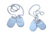 Rukavičky pro novorozence se šňůrkou a úpletem Modré Baby Service - Pruhy