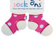 Sock ons - držák ponožek - Pink spots 0-6m