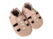 Kožené capáčky Barefoot Vel. XL (18-24 měs.) Hopi Hop - Sandálky růžové beruška